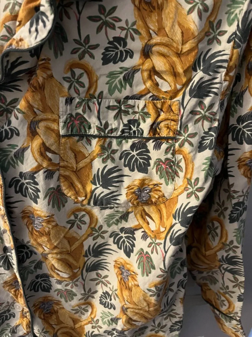 Printfresh Monkey Pajama Set – Women's Large | Organic Cotton